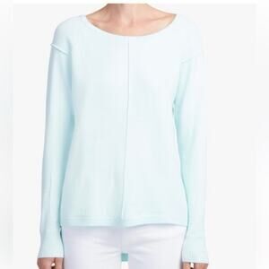 French Connection Sweater Womens L Pastel Blue High Low Hem Lightweight Coastal